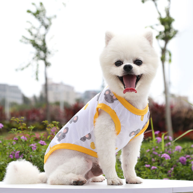Spring and summer new cartoon teddy bear small and medium-sized dog vest pet clothing supplies