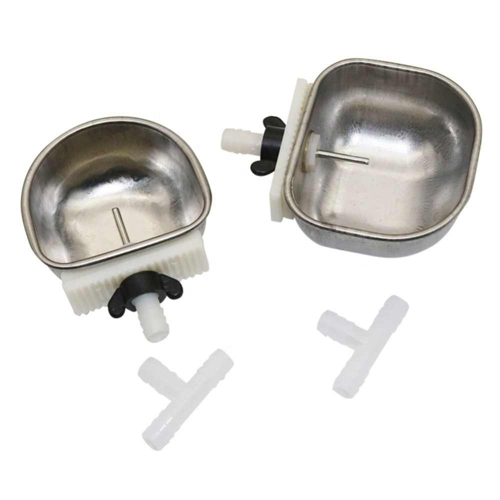Small Pet Drinker Stainless steel Anti-scratch Rabbit Drinking Bowl Automatic Drinking Cup Animal Feeding Watering Suppl