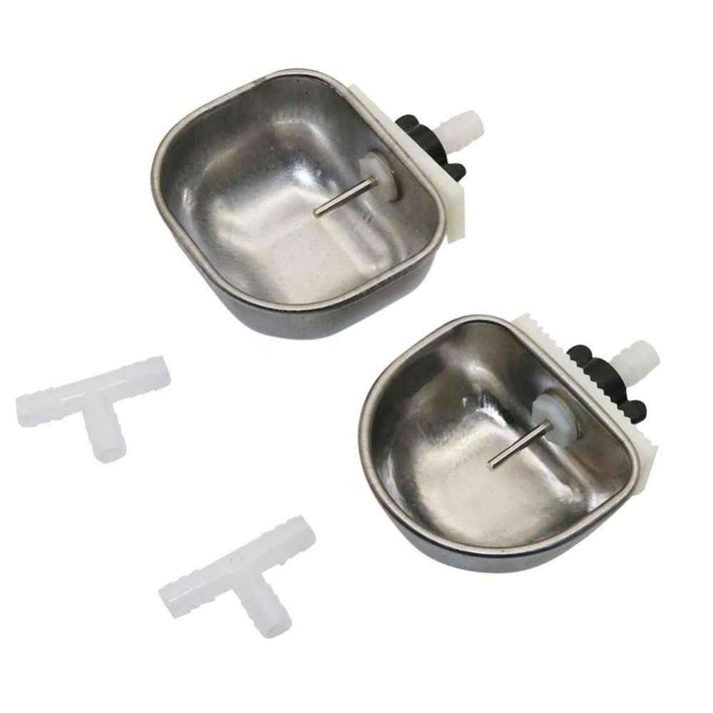 Small Pet Drinker Stainless steel Anti-scratch Rabbit Drinking Bowl Automatic Drinking Cup Animal Feeding Watering Suppl