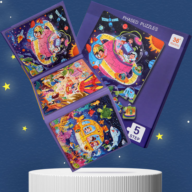 2022 montessori magic book kids light toys magnetic puzzle magnetic jigsaw puzzle book