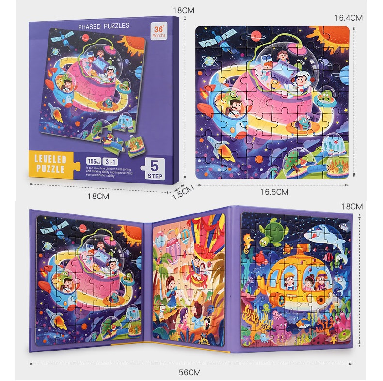 2022 montessori magic book kids light toys magnetic puzzle magnetic jigsaw puzzle book