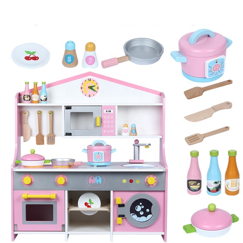 Chinese cheaper children wooden Pretend role play educational kitchen toy for kids WKT11