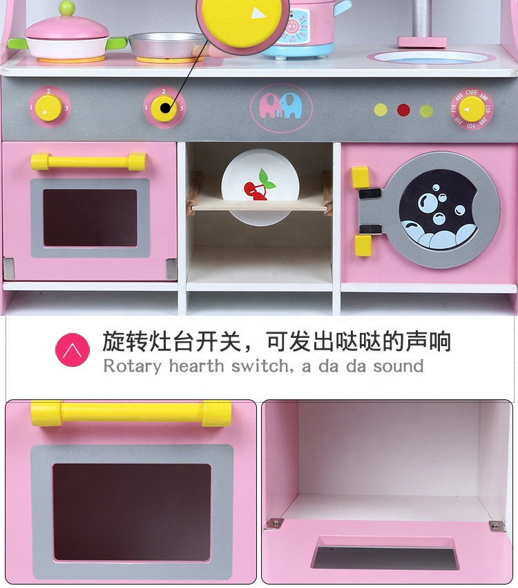 Chinese cheaper children wooden Pretend role play educational kitchen toy for kids WKT11
