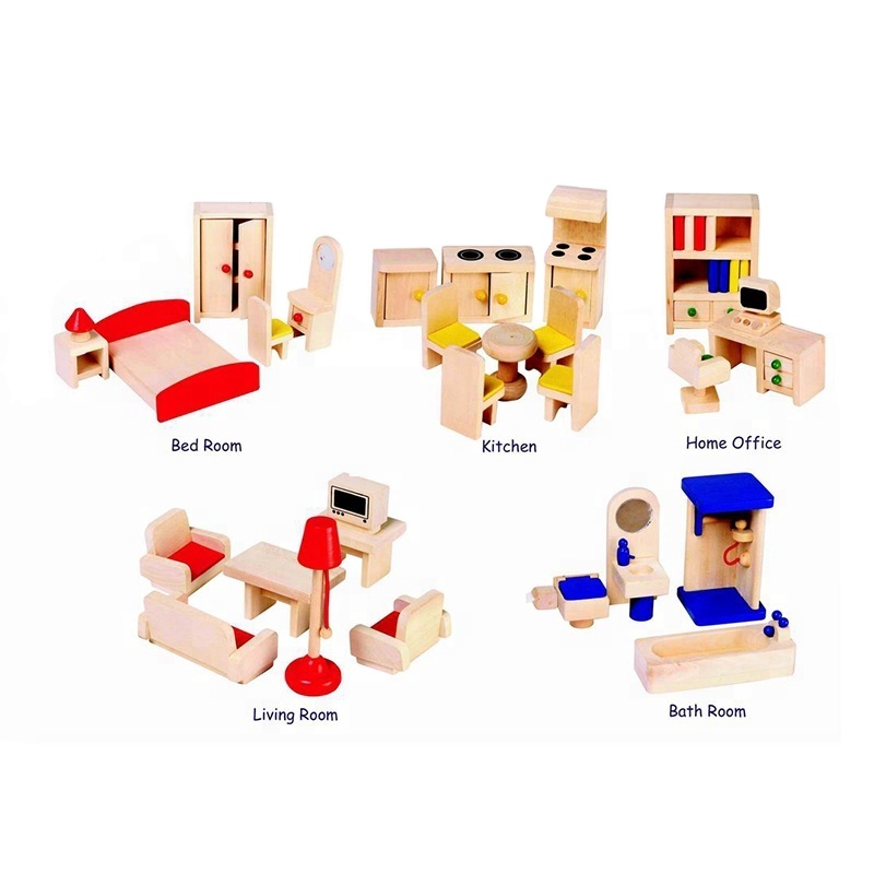 Bagged  "Story of Red Riding Hood" Preschool Colorful Educational  Wooden Kids toys wooden finger puppet