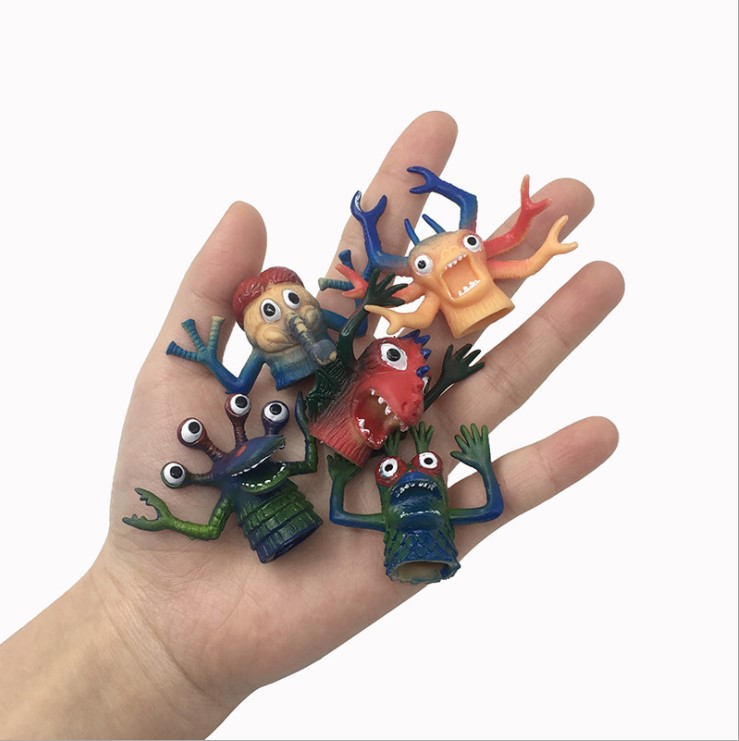 funny monster animals figure rings monster finger puppets cute splot decoration ring for kids and adults