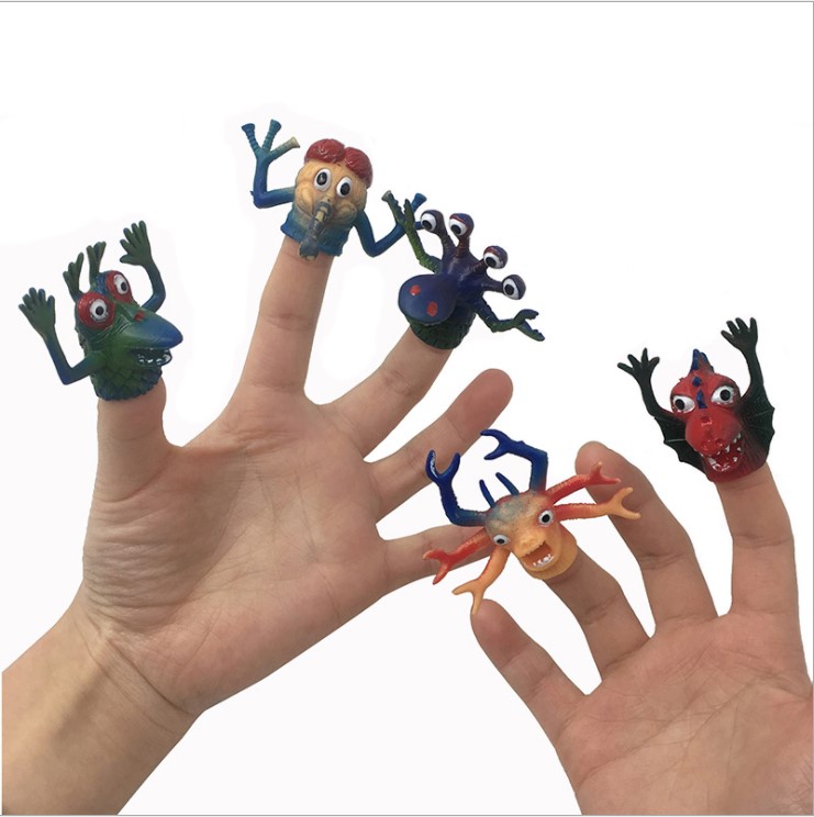 funny monster animals figure rings monster finger puppets cute splot decoration ring for kids and adults