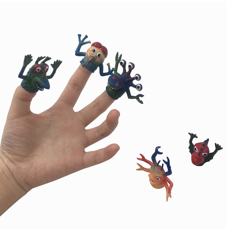 funny monster animals figure rings monster finger puppets cute splot decoration ring for kids and adults