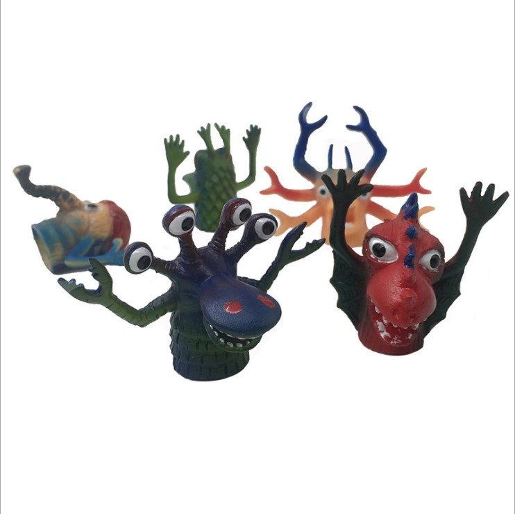 funny monster animals figure rings monster finger puppets cute splot decoration ring for kids and adults