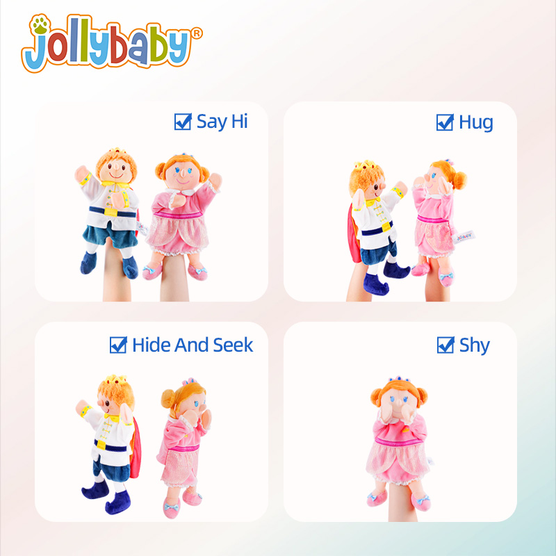 Hot Selling Stuffed Doll Hand Puppet King Queen Prince Princess Characters Plush Finger Puppets