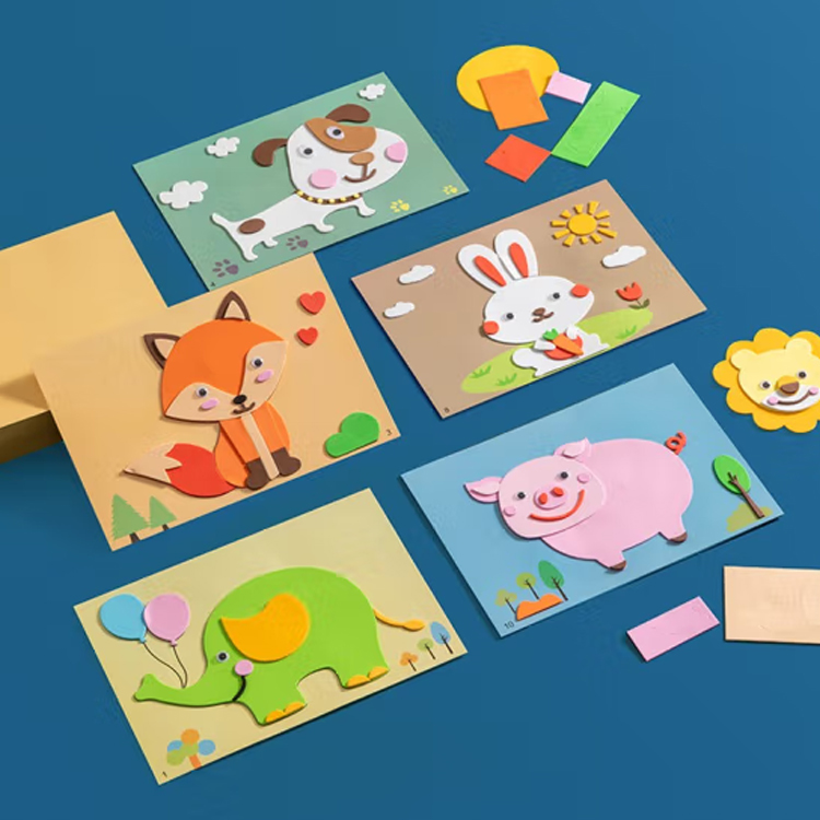 Children 3D DIY Handmade Sticker Material Kit Whole Set Kids Kindergarten School Art Craft Educational Toys