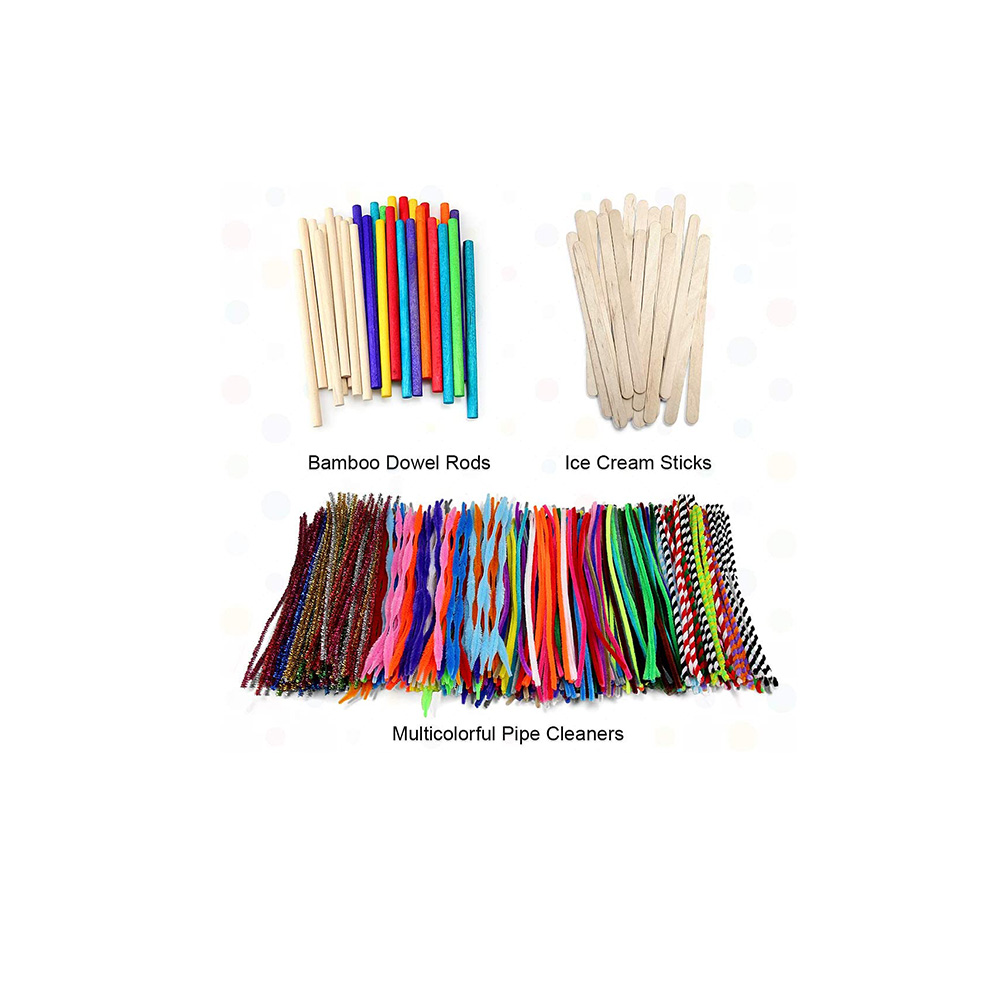 Educational DIY kids Crafts with Pipe Cleaners DIY Kids Arts Crafts Supplies Kit for Kids Colorful Beads and Pompoms Toy
