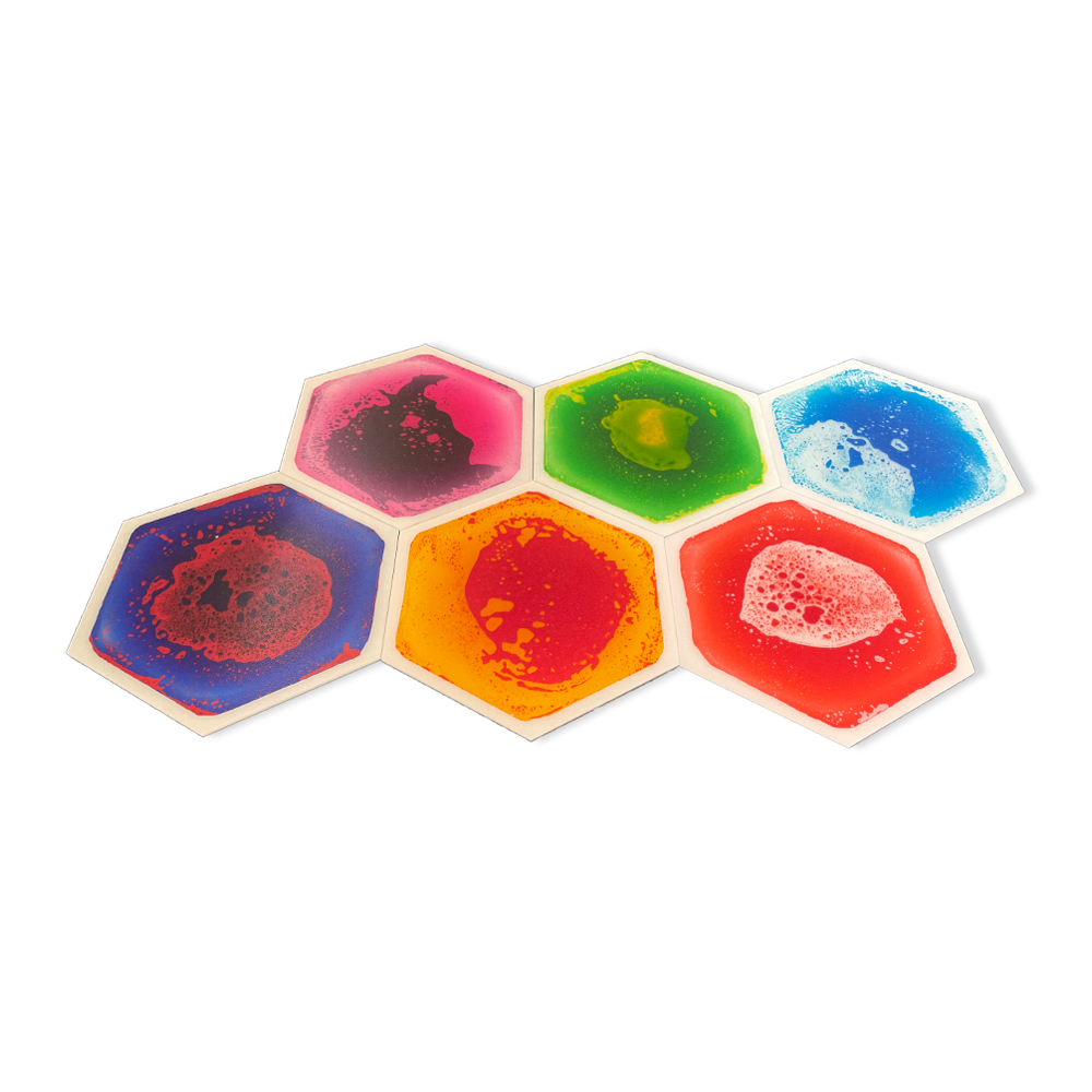 New 2022 summer toys Liquid Flowing Floor mat  tiles Children's Arts and crafts Hexagon Liquid Floor Tile toys for kids