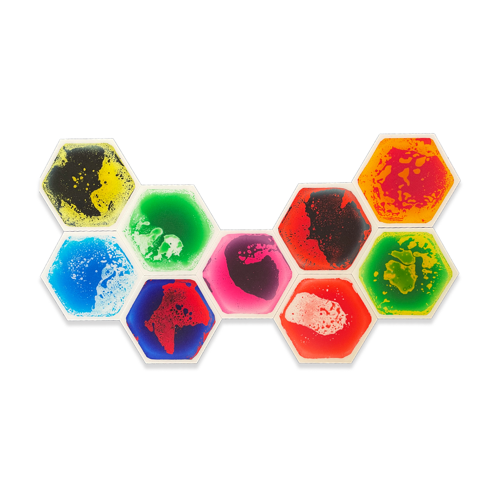New 2022 summer toys Liquid Flowing Floor mat  tiles Children's Arts and crafts Hexagon Liquid Floor Tile toys for kids