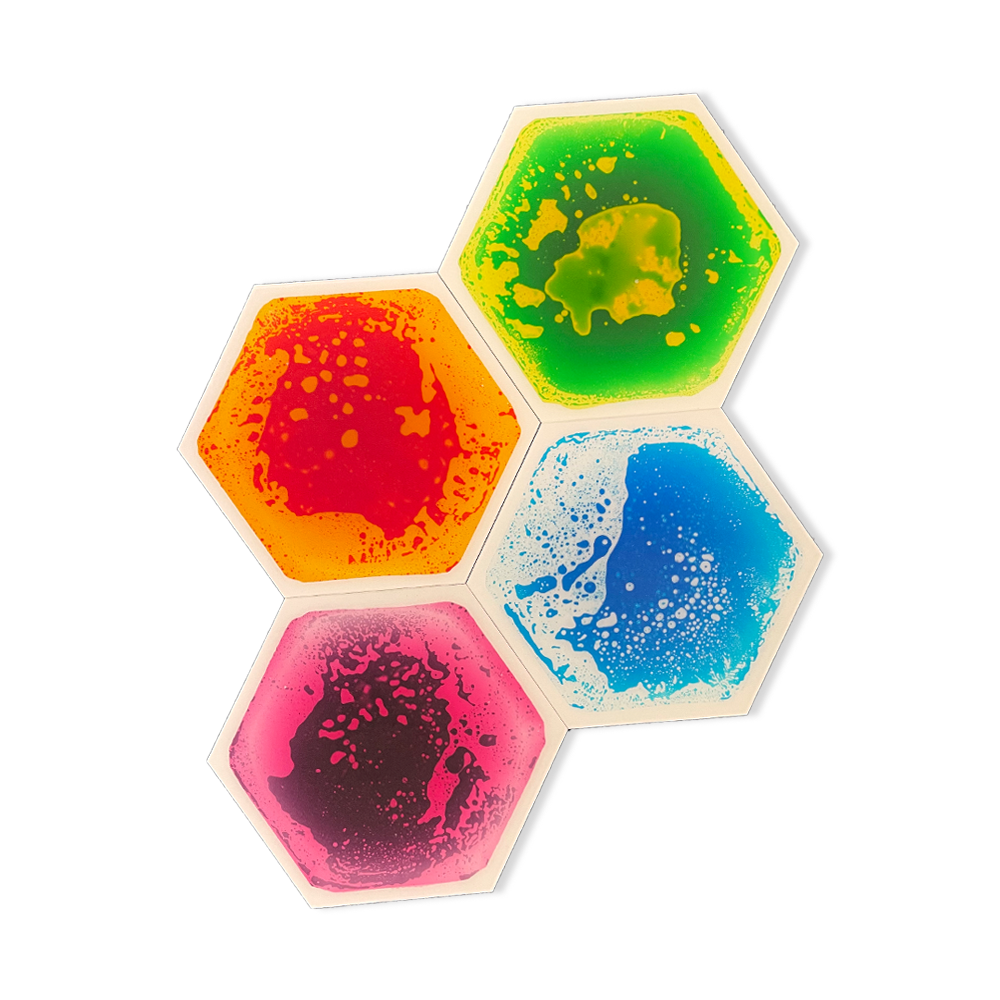 New 2022 summer toys Liquid Flowing Floor mat  tiles Children's Arts and crafts Hexagon Liquid Floor Tile toys for kids