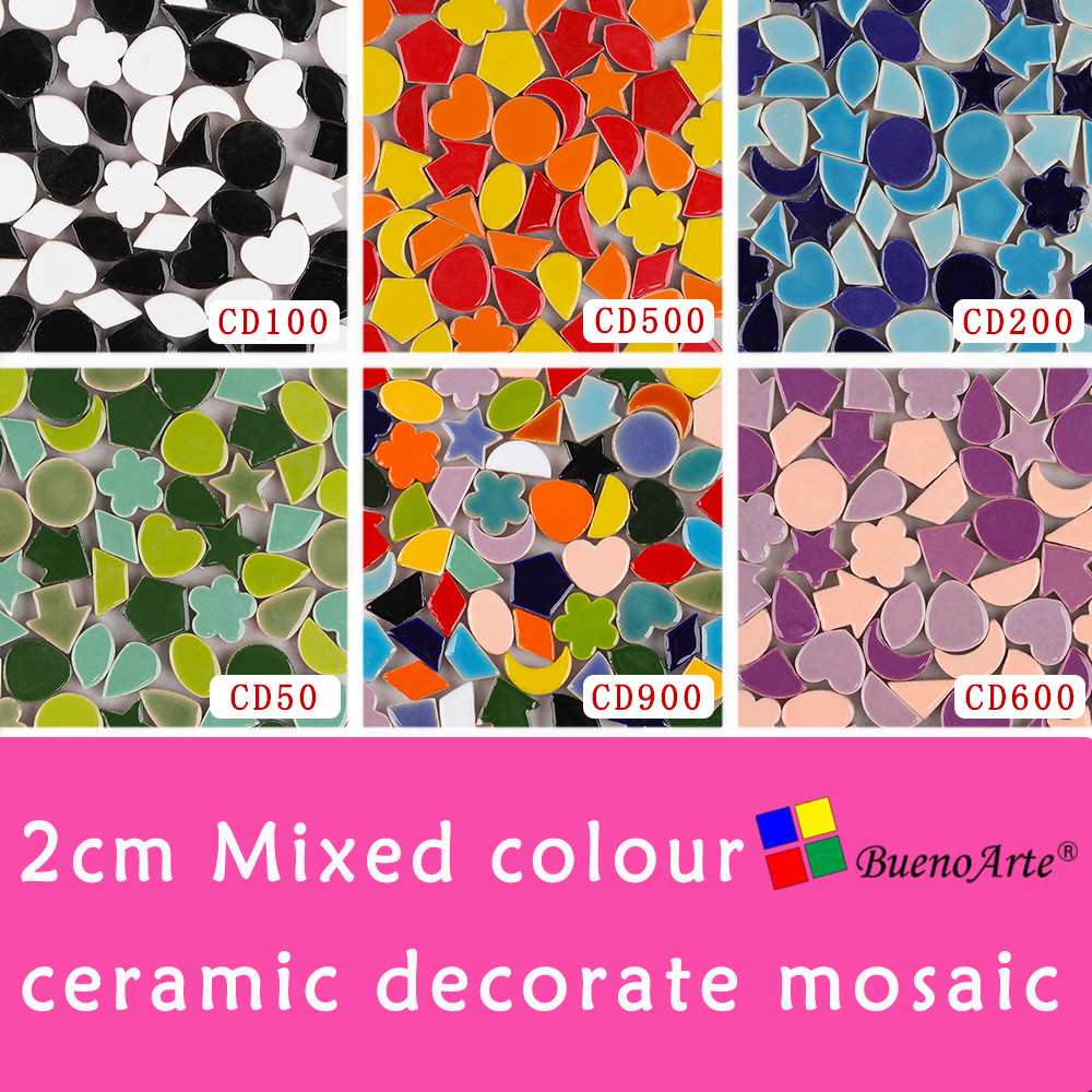 2cm star moon heart and Irregular ceramics tile for kids DIY craft and garden decoration