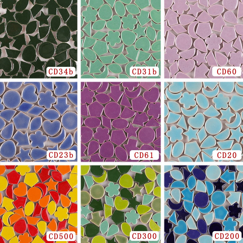2cm star moon heart and Irregular ceramics tile for kids DIY craft and garden decoration