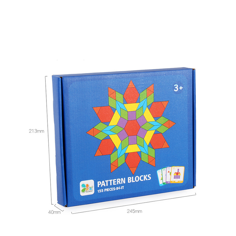 155 pcs Wooden toys for kids creative shape puzzles Geometry Puzzle Children Education DIY Toys Crafts Arts Making Gift 