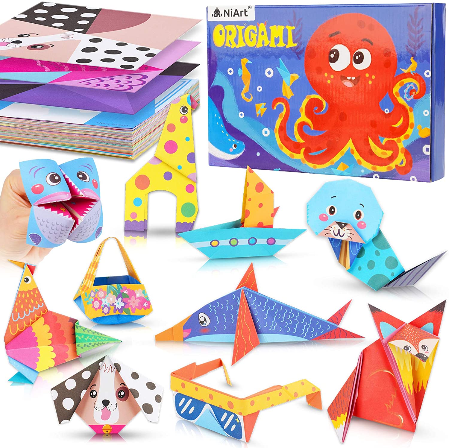 Origami Paper Kit 152 Sheets DIY Craft Art Set for Kids Adults Beginner Training School Act Activity Craft Lesson Paper 