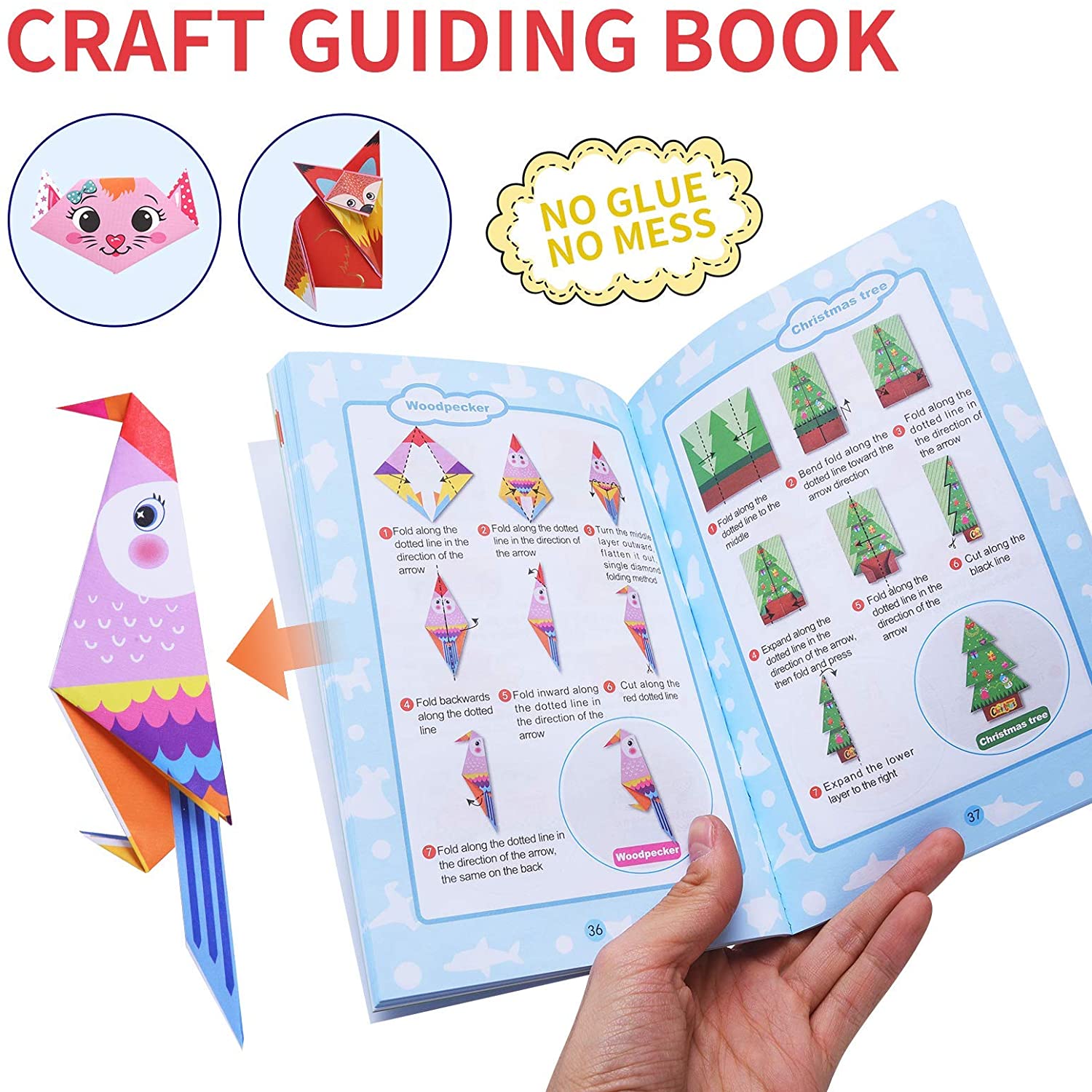 Origami Paper Kit 152 Sheets DIY Craft Art Set for Kids Adults Beginner Training School Act Activity Craft Lesson Paper 