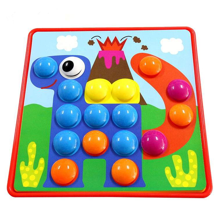 Button Art Toys Crafts for Toddler Activities Game Peg Board Preschool Toys Mosaic Pegboard for Kids