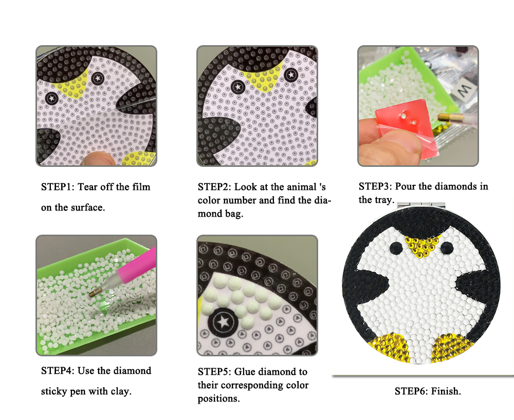 2022 handpaint diy diamond mini makeup mirror kids craft supplies set