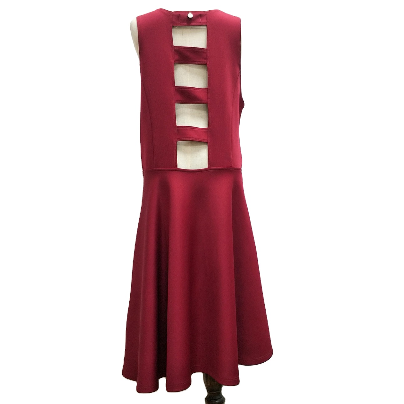  Summer sleeveless Fashion red girl kids dresses for party wear with back hollowed-out design