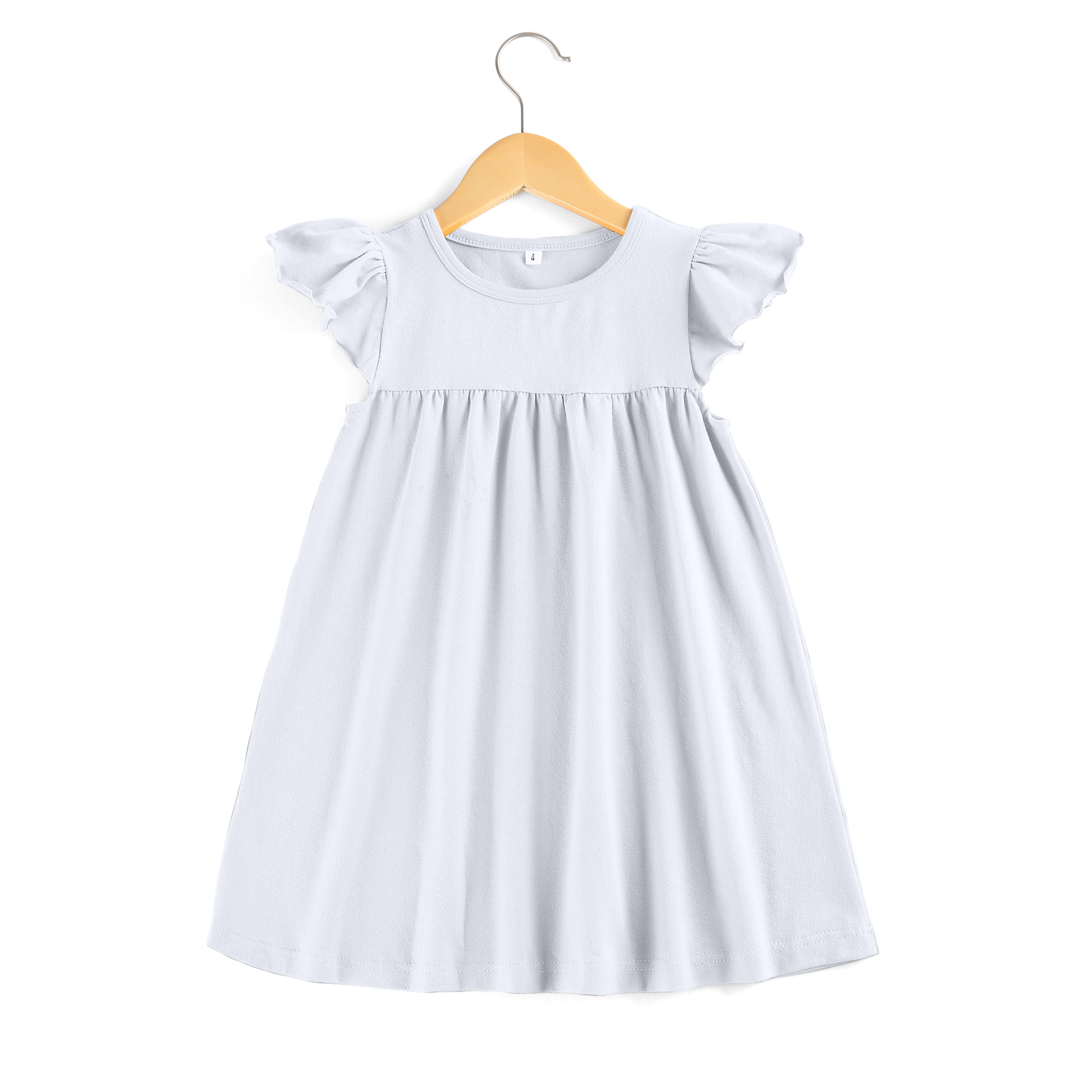  high quality casual dress summer   blank cotton sleeveless in stock kids girls' dresses