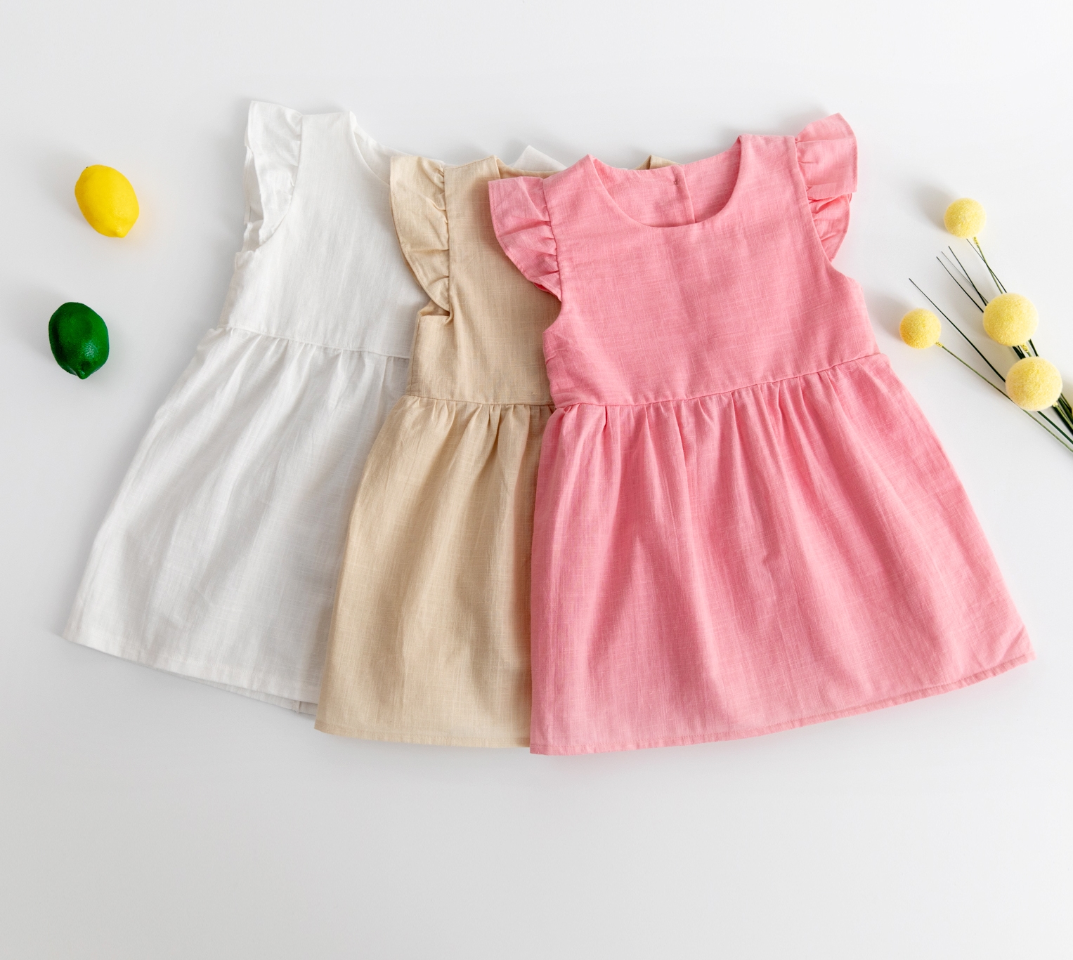 Summer boutiques Cotton cloth baby girl's dresses ruffles Cool backless kids outfit children's clothes  dress