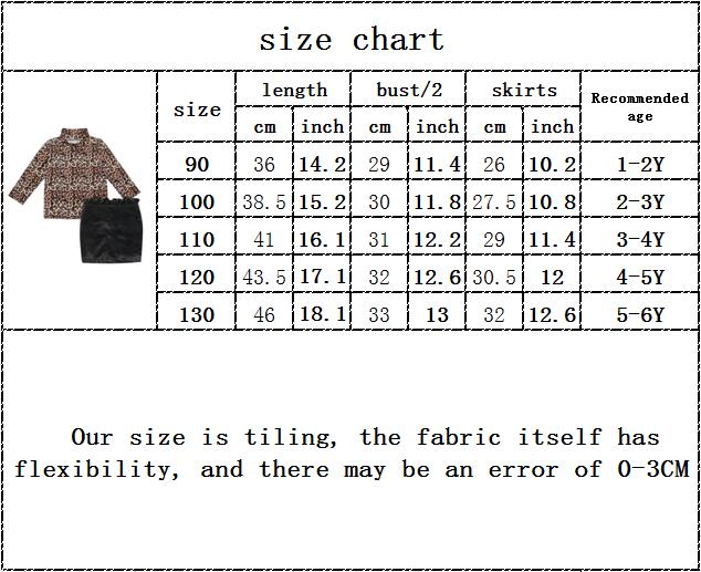 In Stock Fashion Girls Full Sleeve Leopard Tops Blouses Solid Skirts Kids Baby Girls Clothing Set Toddler Clothes 12m-6y