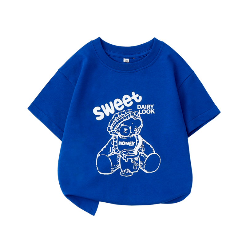 Children's Cartoon Kids Top  Animal Unisex Popular Casual wear  Boys Girls Baby  All Over Print Black T-shirt Cotton