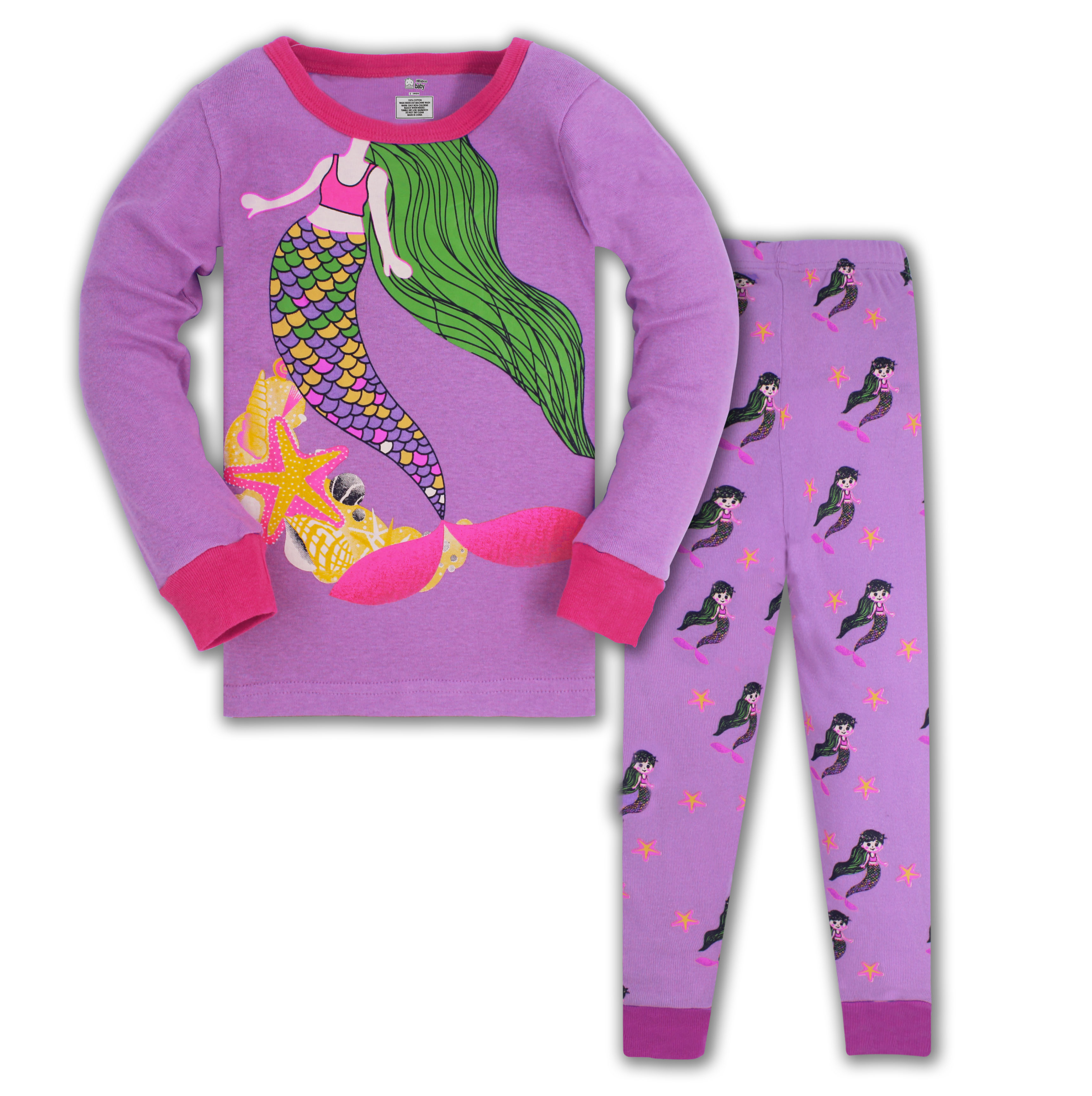 100% cotton new designsleeping clothes cartoon pyjamas kids pajamas character sleepwear 2 pcs girl cute unicorn kids paj