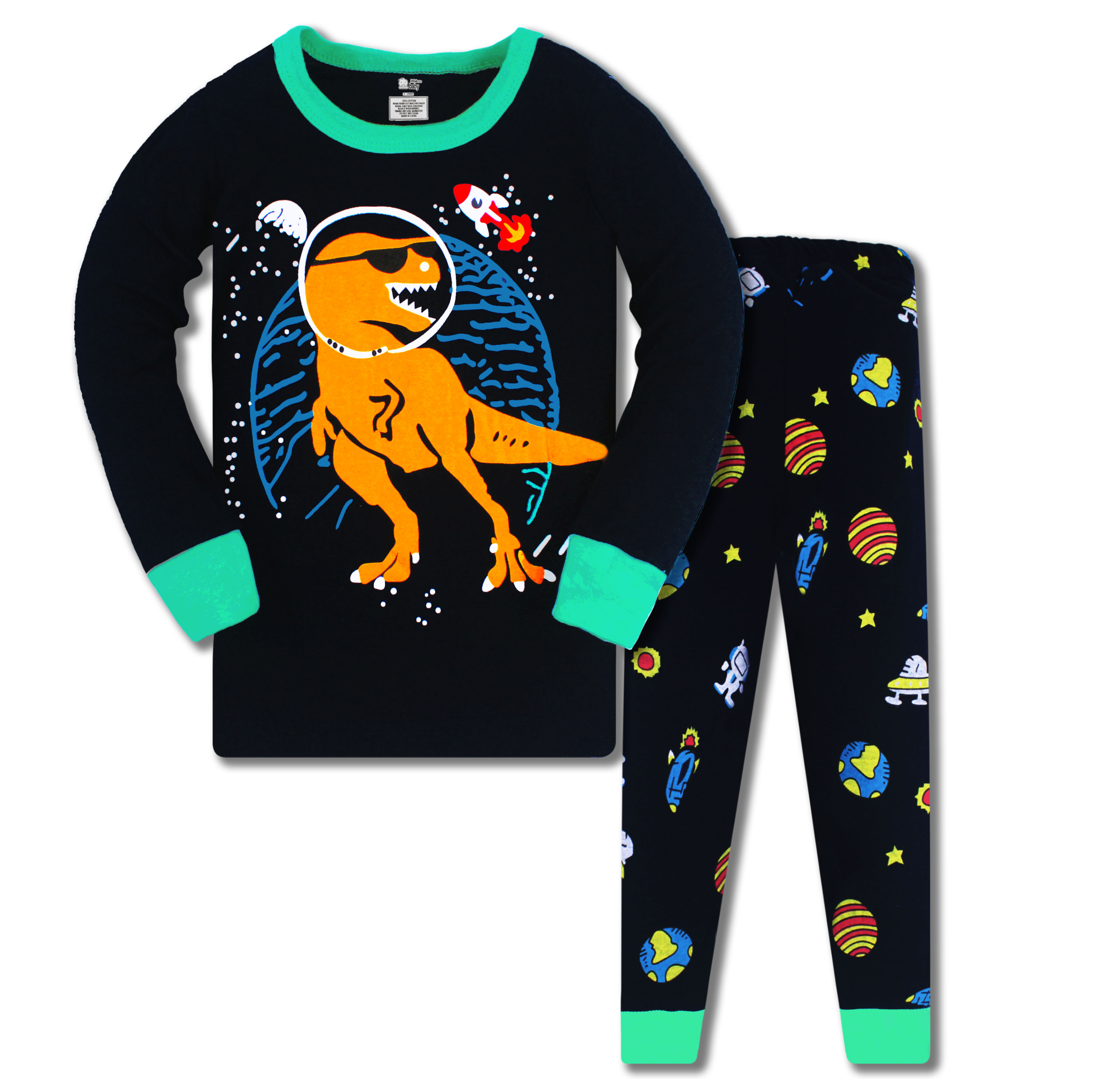100% cotton new designsleeping clothes cartoon pyjamas kids pajamas character sleepwear 2 pcs girl cute unicorn kids paj