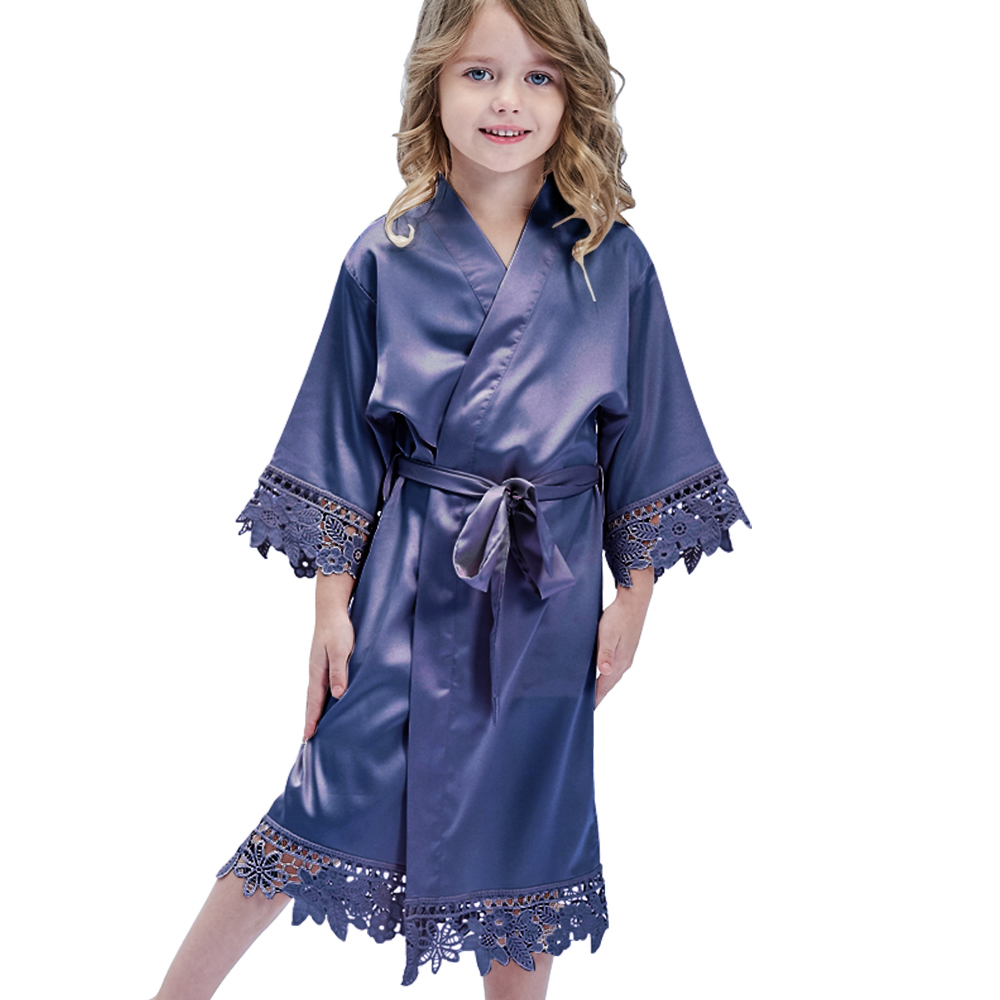 819  Kid Satin robe Children nightgown Children's lounge clothing Sleepwear