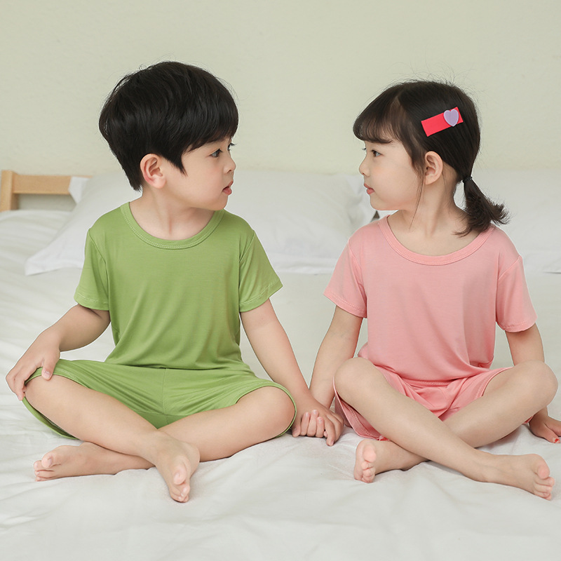Modal new design sleeping wear cartoon pyjamas kids pajamas character sleepwear 2 pcs girl cute unisex  pajamas set kids