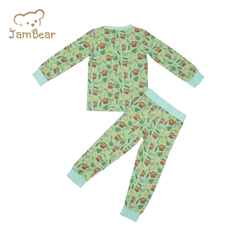 Organic bamboo children pyjamas printed sustainable sleeping pajamas for kids eco friendly kids sleepwear