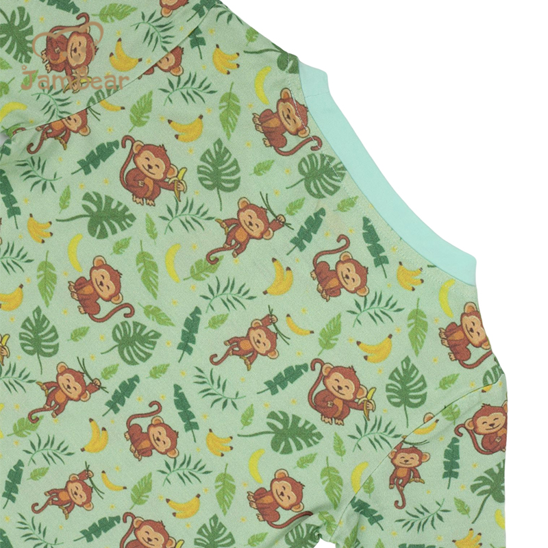 Organic bamboo children pyjamas printed sustainable sleeping pajamas for kids eco friendly kids sleepwear