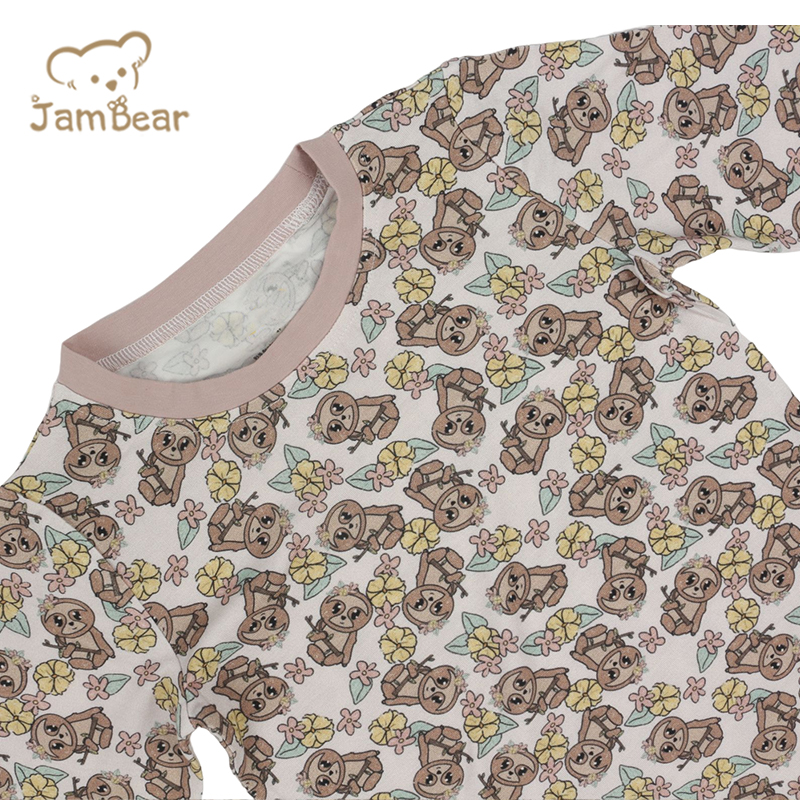 Organic bamboo children pyjamas printed sustainable sleeping pajamas for kids eco friendly kids sleepwear