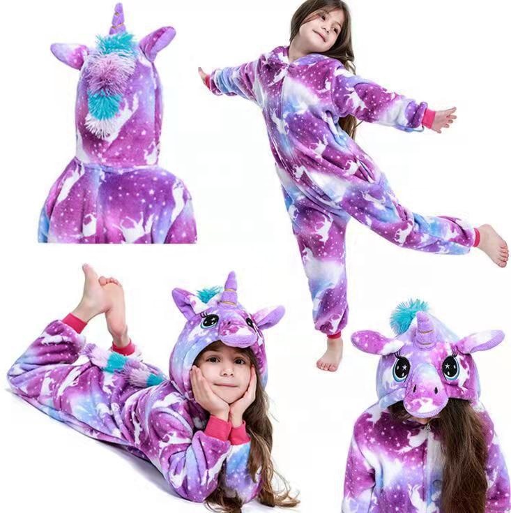 Winter Big Boys Girls Bath Robe kids Unicorn Hooded Flannel Sleepwear Lengthen Bathrobes for Teenage Kids Cartoon Pajama