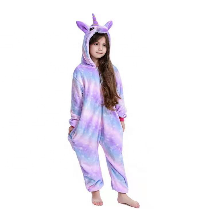 Winter Big Boys Girls Bath Robe kids Unicorn Hooded Flannel Sleepwear Lengthen Bathrobes for Teenage Kids Cartoon Pajama