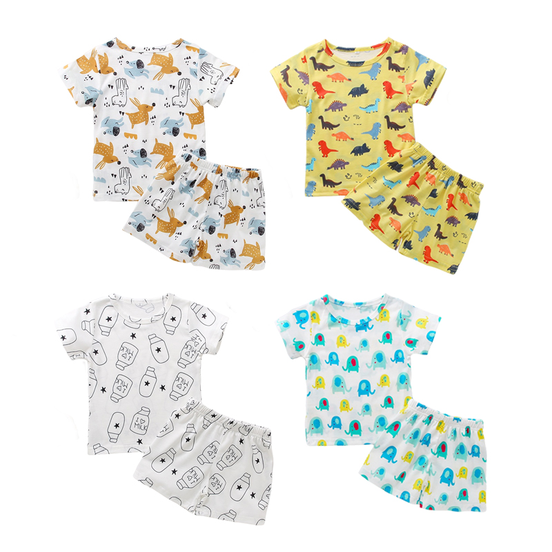 2pcs Kids girl Pajamas Set in Summer Kids  cartoon patterns Pajama Kids Sleepwear boy pajama sets