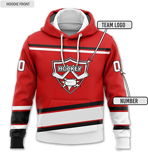  Hockey Jersey With Hood Hoodie Kids  Jersey Hoodie Sublimation Hoodie Jersey