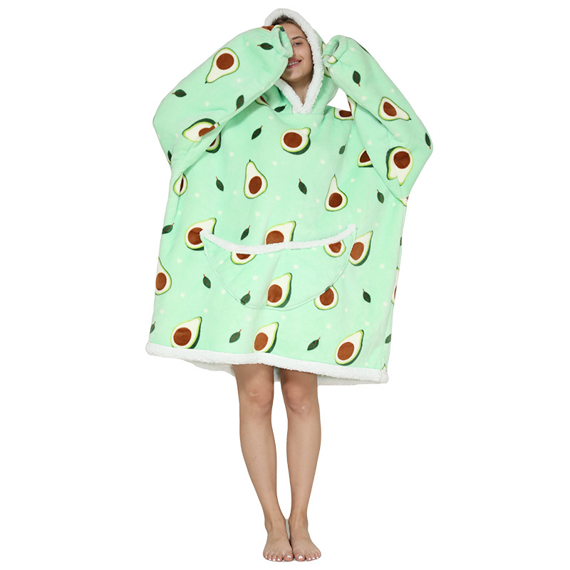 2023   Wearable Fleece Puffy Glow Giant Hoodie Blanket For Kids And Adult Sherpa Oversized Hooded