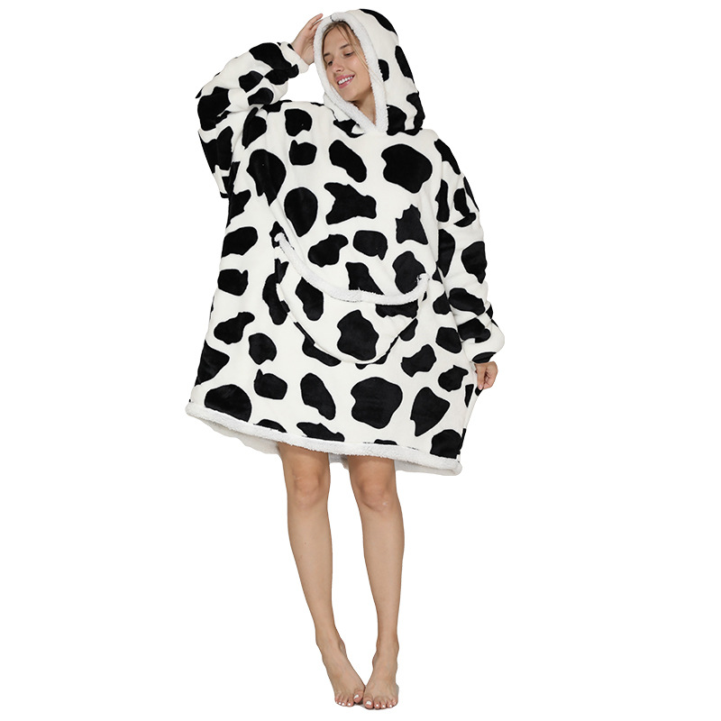 2023   Wearable Fleece Puffy Glow Giant Hoodie Blanket For Kids And Adult Sherpa Oversized Hooded