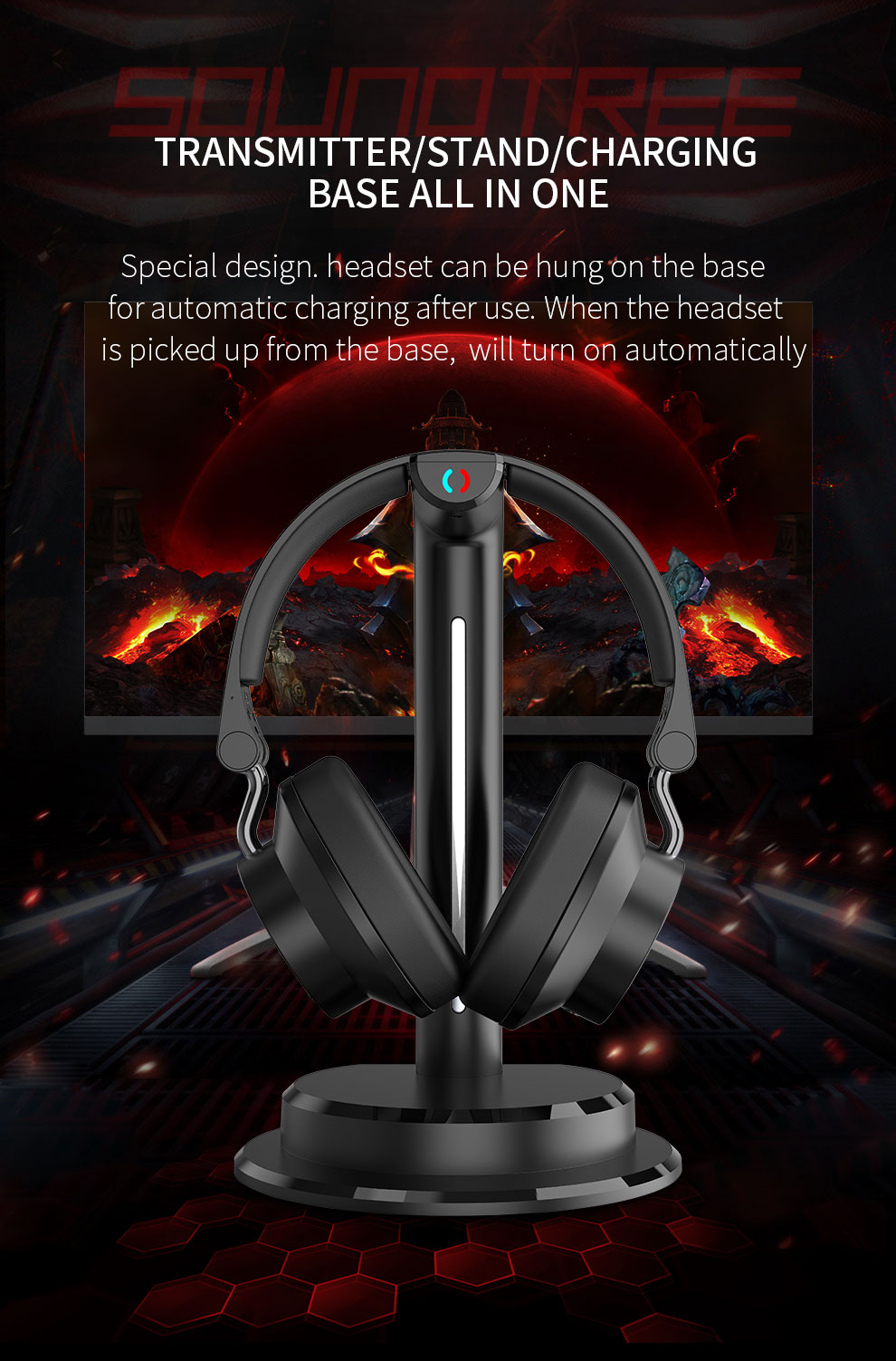 2.4G wireless gaming headset Headphones   for PC/PS4/PS5/XBOX/Switch  headphone wireless gaming headset