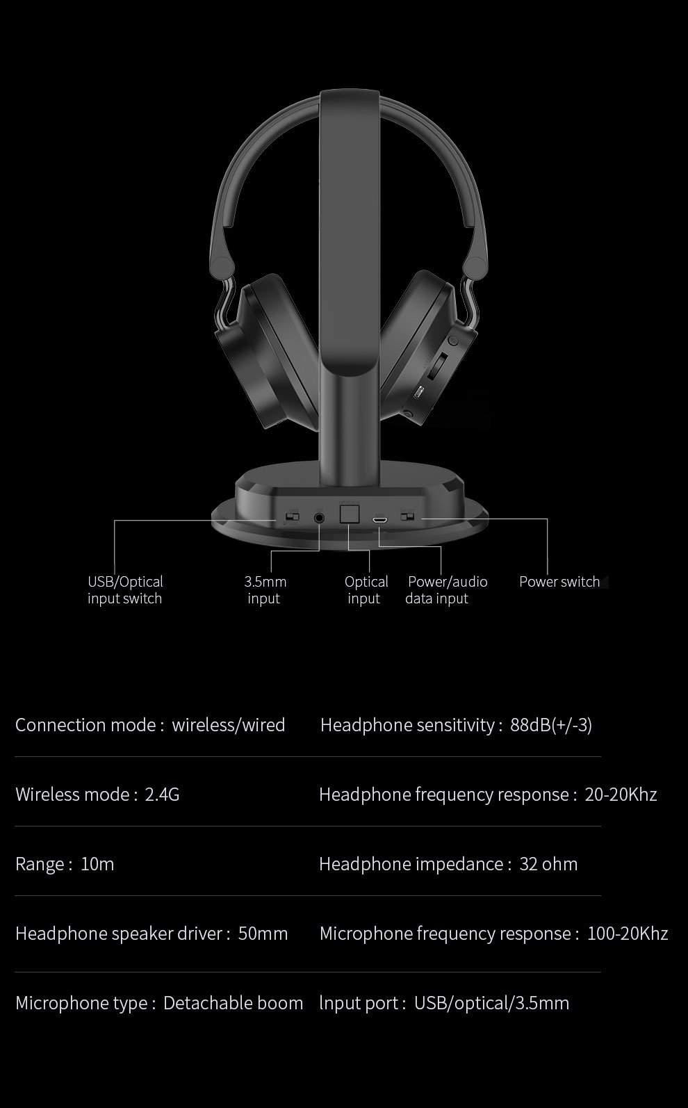 2.4G wireless gaming headset Headphones   for PC/PS4/PS5/XBOX/Switch  headphone wireless gaming headset