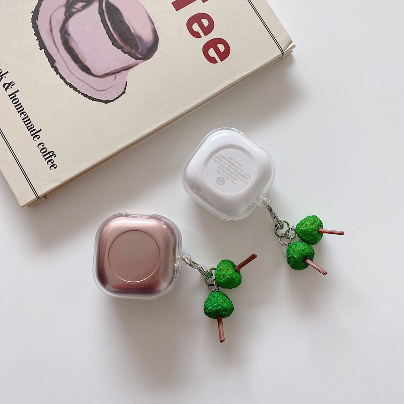 2021 New Flower Earphone Case for Samsung Buds Live CaseTransparent TPU shell Headphone With keychain