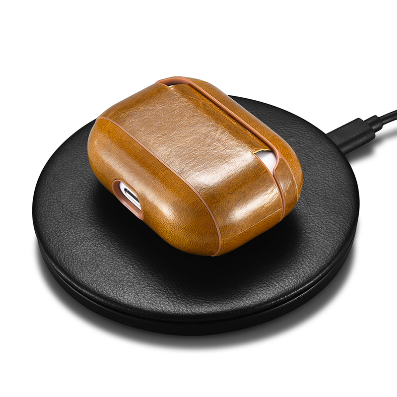 2020 New Arrivals Airpods Case Earphones Real Leather Protective Cover Charging Headphones Case For Apple Airpods pro
