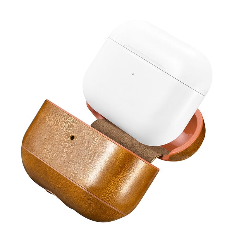 2020 New Arrivals Airpods Case Earphones Real Leather Protective Cover Charging Headphones Case For Apple Airpods pro