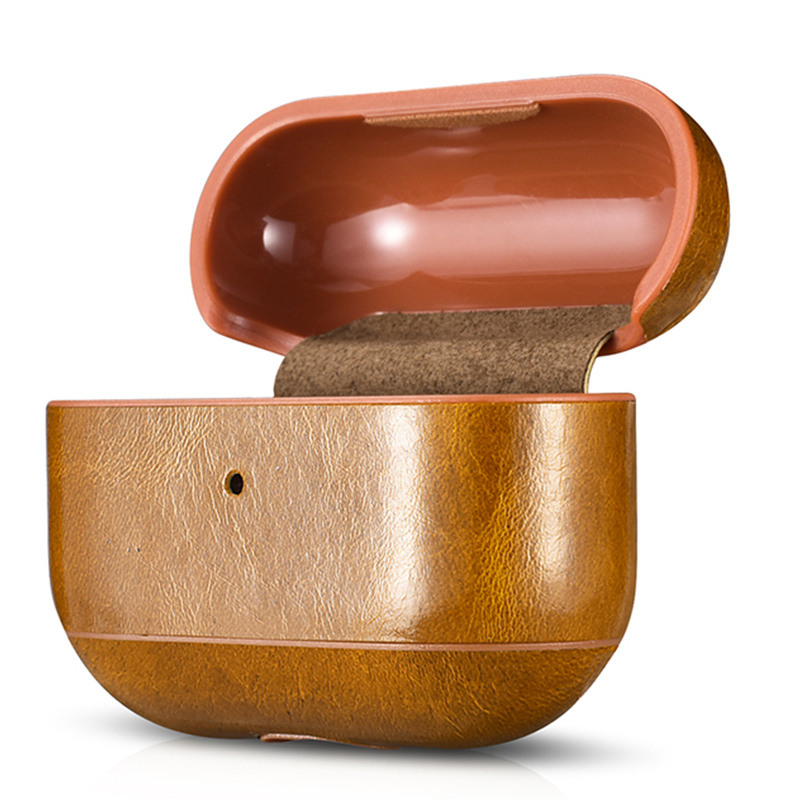 2020 New Arrivals Airpods Case Earphones Real Leather Protective Cover Charging Headphones Case For Apple Airpods pro