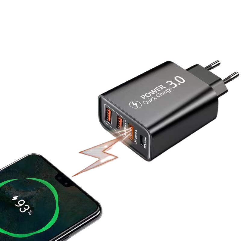 Travel Charger US Regulation EU Regulation UK Regulation 3USB+Type-C Charging Head 3USB+PD Multi-Mobile Phone Adt Charge